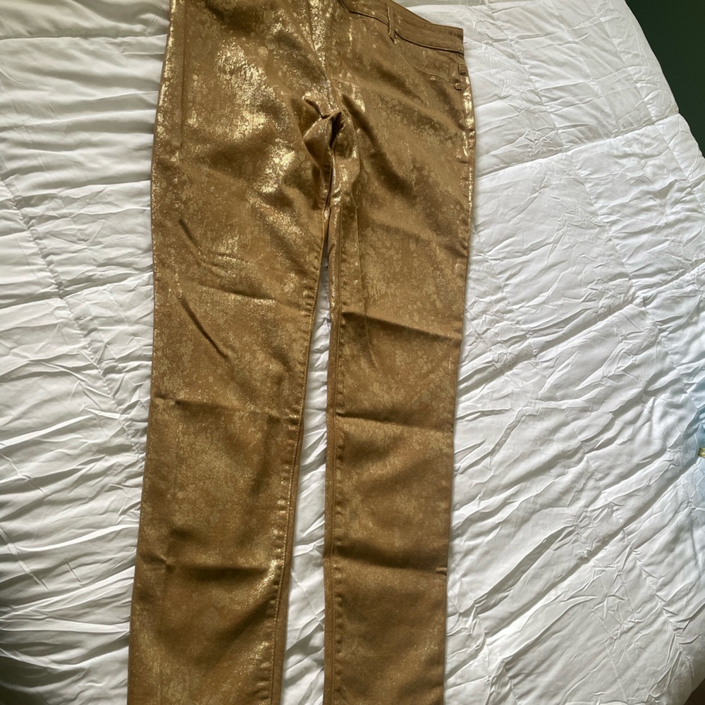 Chico’s Gold Embossed Jeans